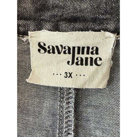 Savannah Jane Women’s 3X Whimsigoth Black Acid Washed Denim Blazer Jacket Boho - Picture 3 of 10